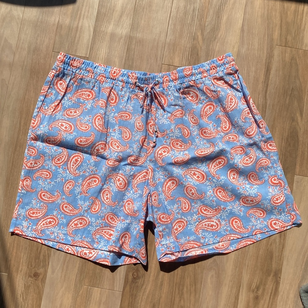 Hearts of Palm short paisley floral print pull on short cotton casual boho 2X - Picture 10 of 14